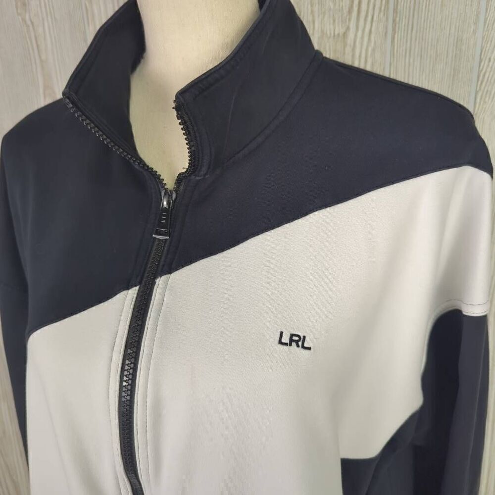 Vintage Lauren Ralph Lauren LRL Women Size XL Black White Zip Up Jacket - Picture 4 of 8
